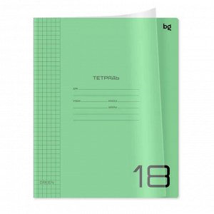 Тетрадь 18 л., клетка, пластиковая прозрачная обложка, BG "UniTone. Green"