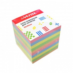 Блок для записей, 90 х 90 х 90 мм, цветной, пл.80г/кв.м, deVENTE