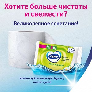 ЗЕВА Туалетная бумага влажная Ромашка Zewa 40 шт в уп