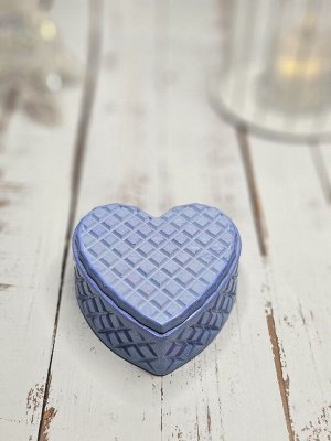 Свеча Сердце в шкатулке из 100% кокосового воска  голубой