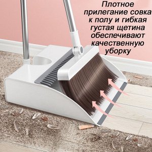 Веник с совком для уборки с телескопической рукоятью TS-801-2