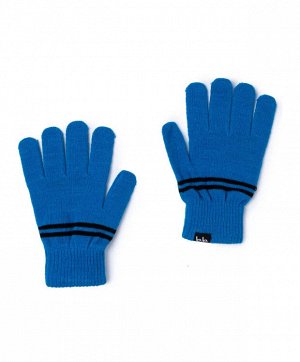Перчатки вязаные синие Button Blue