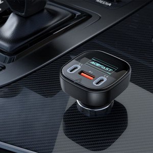 PREMIUM Автомобильное зарядное устройство ACEFAST B5 101W = 65W USB-C2 + 36W USB-A1 + 36W USB-C1 с LED дисплеем