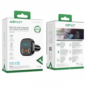 PREMIUM Автомобильное зарядное устройство ACEFAST B5 101W = 65W USB-C2 + 36W USB-A1 + 36W USB-C1 с LED дисплеем