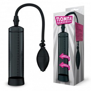 Помпа для пениса Джага- Джага, вакуумная, ABS пластик, груша, 23 см, черный
