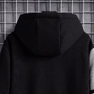 Мужская куртка-толстовка с капюшоном, с принтом, черный/серый