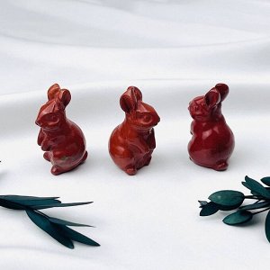 Кролик резной из кирпичной Яшмы