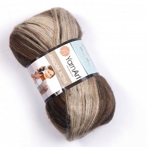 Пряжа YarnArt Angora Active 20% шерсть/80% акрил, 100гр №849 Т.коричнево-белый