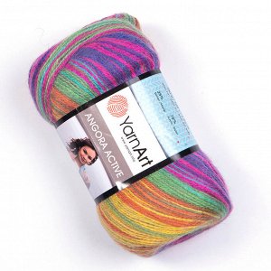Пряжа YarnArt Angora Active 20% шерсть/80% акрил, 100гр №850 Радуга