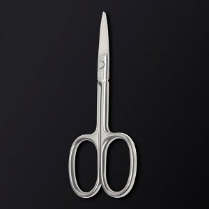 Ножницы маникюрные «Premium», прямые, широкие, 9,5 см, на блистере, цвет серебристый