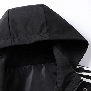 Мужская весенне-осенняя куртка с капюшоном, дышащая, черный