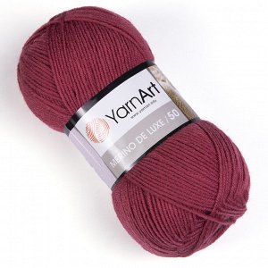 Пряжа YarnArt Merino De Luxe/50 50% шерсть/50% акрил, 100гр №570 Брусника