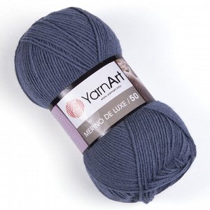 Пряжа YarnArt Merino De Luxe/50 50% шерсть/50% акрил, 100гр №3088 Темно-серый