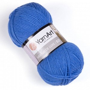 Пряжа YarnArt Merino De Luxe/50 50% шерсть/50% акрил, 100гр №600 Голубой