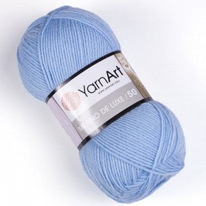 Пряжа YarnArt Merino De Luxe/50 50% шерсть/50% акрил, 100гр №215 Небесный