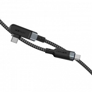 PREMIUM Зарядный кабель ACEFAST Быстрая зарядка и передача 100W USB-C to USB-C 2м Г-образный