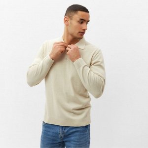 Джемпер поло мужской MINAKU: Knitwear collection цвет кремовый, р-р