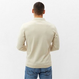 Джемпер поло мужской MINAKU: Knitwear collection цвет кремовый, р-р