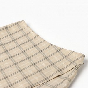 Юбка женская на, запах, MINAKU: Casual Collection цвет клетка бежевая.