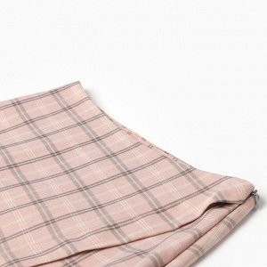 Юбка женская на, запах, MINAKU: Casual Collection цвет клетка розовая.