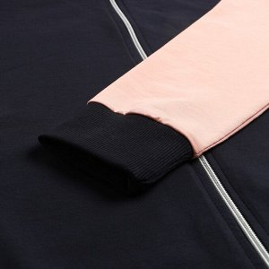 Костюм женский (толстовка/брюки), цвет тёмно-синий/розовый
