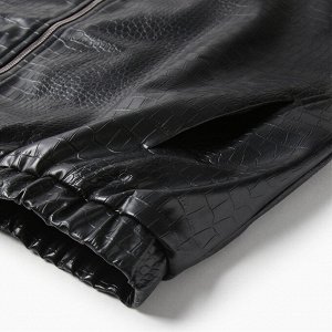 Бомбер (жакет) женский MINAKU: Eco leather цвет черный