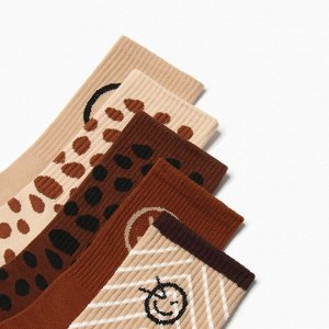 Набор женских носков MINAKU 5 пар "Леопард", р-р 36-39 (23-25 см)