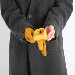 Перчатки женские, безразмерные, без утеплителя, цвет горчичный