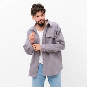 Рубашка мужская MIST oversize размер, светло-серый