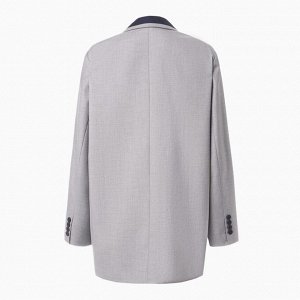 Пиджак женский с контрастным воротником MINAKU: Casual Collection, цвет серый