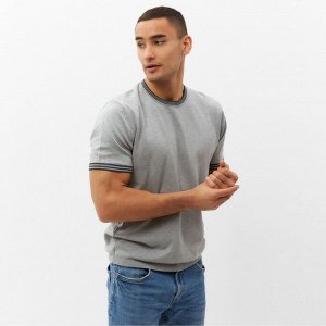 Джемпер мужской короткий рукав MINAKU REGULAR FIT: серый меланж
