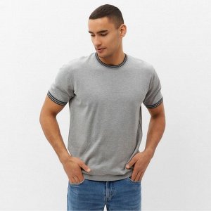 Джемпер мужской короткий рукав MINAKU REGULAR FIT: серый меланж