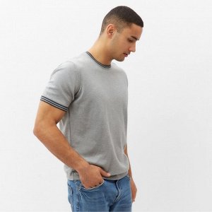 Джемпер мужской короткий рукав MINAKU REGULAR FIT: серый меланж