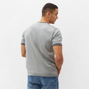 Джемпер мужской короткий рукав MINAKU REGULAR FIT: серый меланж