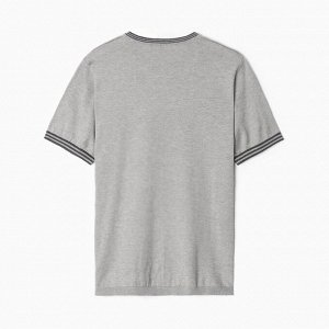 Джемпер мужской короткий рукав MINAKU REGULAR FIT: серый меланж