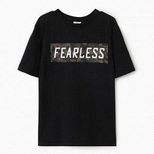 Футболка мужская FEARLESS, цвет чёрный