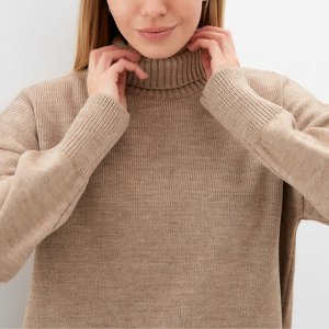 Джемпер вязаный женский MINAKU: Knitwear collection цвет бежевый,48