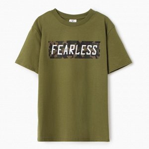 Футболка мужская FEARLESS, цвет хаки