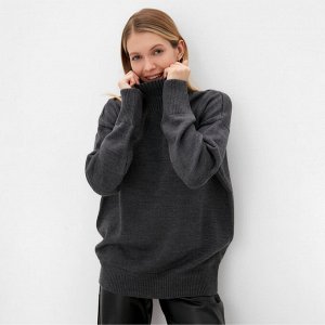 Джемпер вязанный женский MINAKU:Knitwear collection цвет антрацит, р-р 50-52