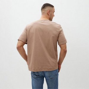 Футболка мужская MINAKU: Basic line MAN бежевая