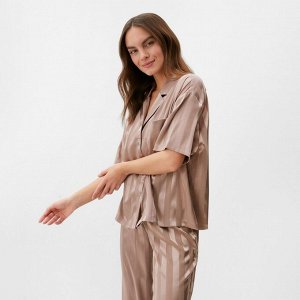Комплект женский (рубашка, брюки) KAFTAN Silk "Полоса" размер, пудровый