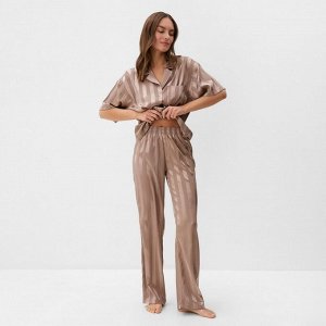 Комплект женский (рубашка, брюки) KAFTAN Silk "Полоса" размер, пудровый