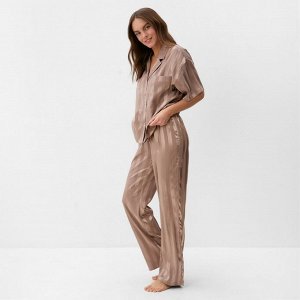 Комплект женский (рубашка, брюки) KAFTAN Silk "Полоса" размер, пудровый