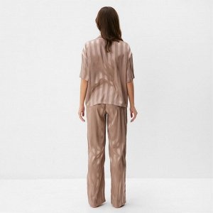 Комплект женский (рубашка, брюки) KAFTAN Silk "Полоса" размер, пудровый