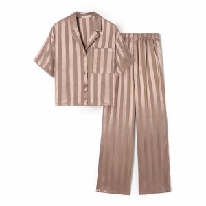 Комплект женский (рубашка, брюки) KAFTAN Silk "Полоса" размер, пудровый