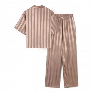 Комплект женский (рубашка, брюки) KAFTAN Silk "Полоса" размер, пудровый