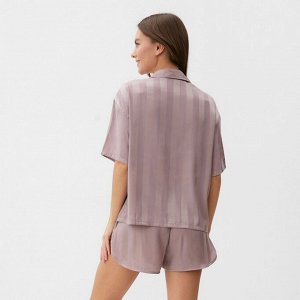 Пижама женская (рубашка и шорты) KAFTAN "Полоса" размер, розовый