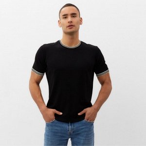 Джемпер мужской короткий рукав MINAKU REGULAR FIT: чёрный