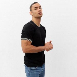 Джемпер мужской короткий рукав MINAKU REGULAR FIT: чёрный