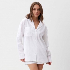 Пижама женская (рубашка и шорты) KAFTAN Linen, белый